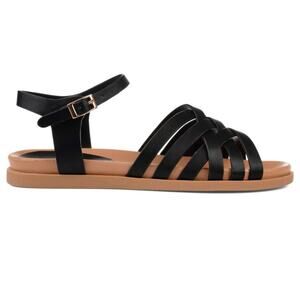 NIB Journee Collection Women's Strappy Ankle Strap Sandal Black Size 8.5